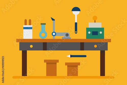 Jewelry Maker Bench Perfectly Clean with Tools Craft Studio Workspace