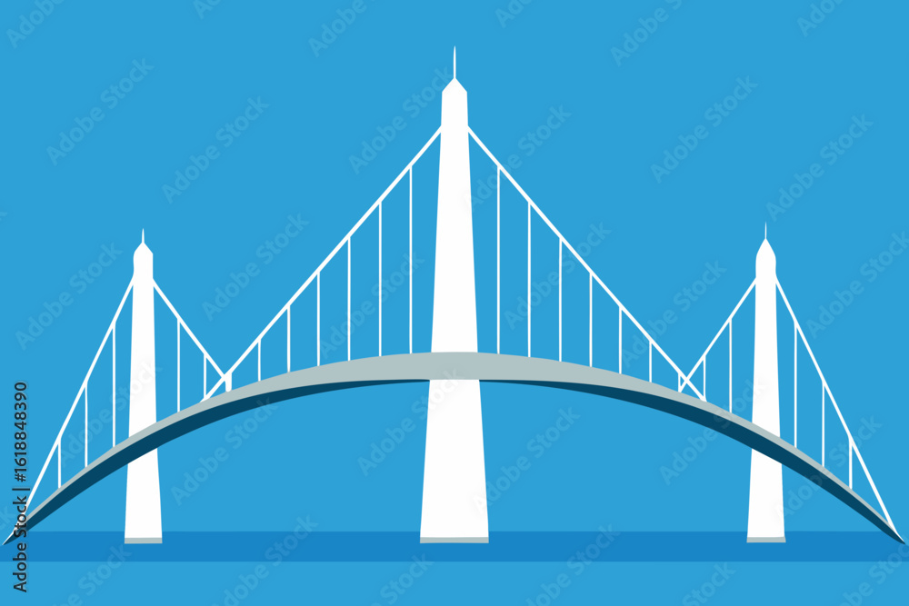Fototapeta premium Modern Bridge Design with Elegant Support Cables Architectural Structure