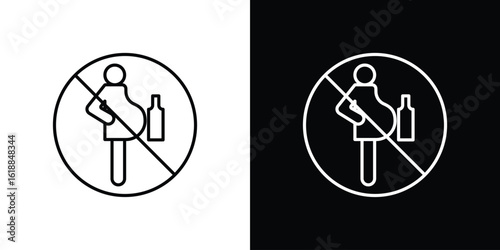No alcohol during pregnancy period signs set,vector and illustration