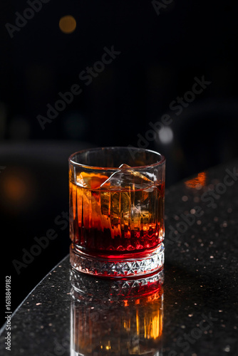 Negroni cocktail at the bar