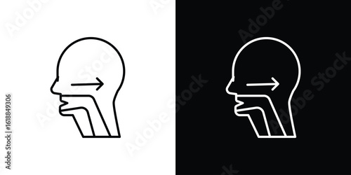Swallowing reflex icon set,vector and illustration