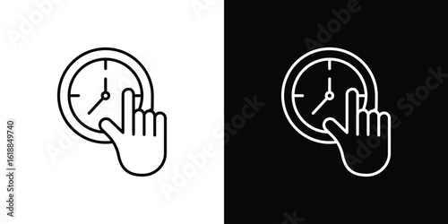 Specify at time icon set,vector and illustration