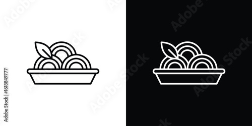 Spaghetti pasta icon set,vector and illustration