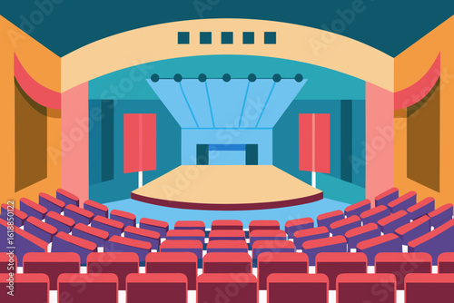 Modern Concert Hall Interior Focusing on Acoustic and Architectural Design