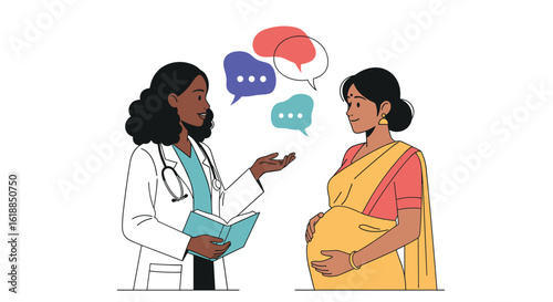 Understanding prenatal care discussions between a doctor and a pregnant woman discussing health matters
