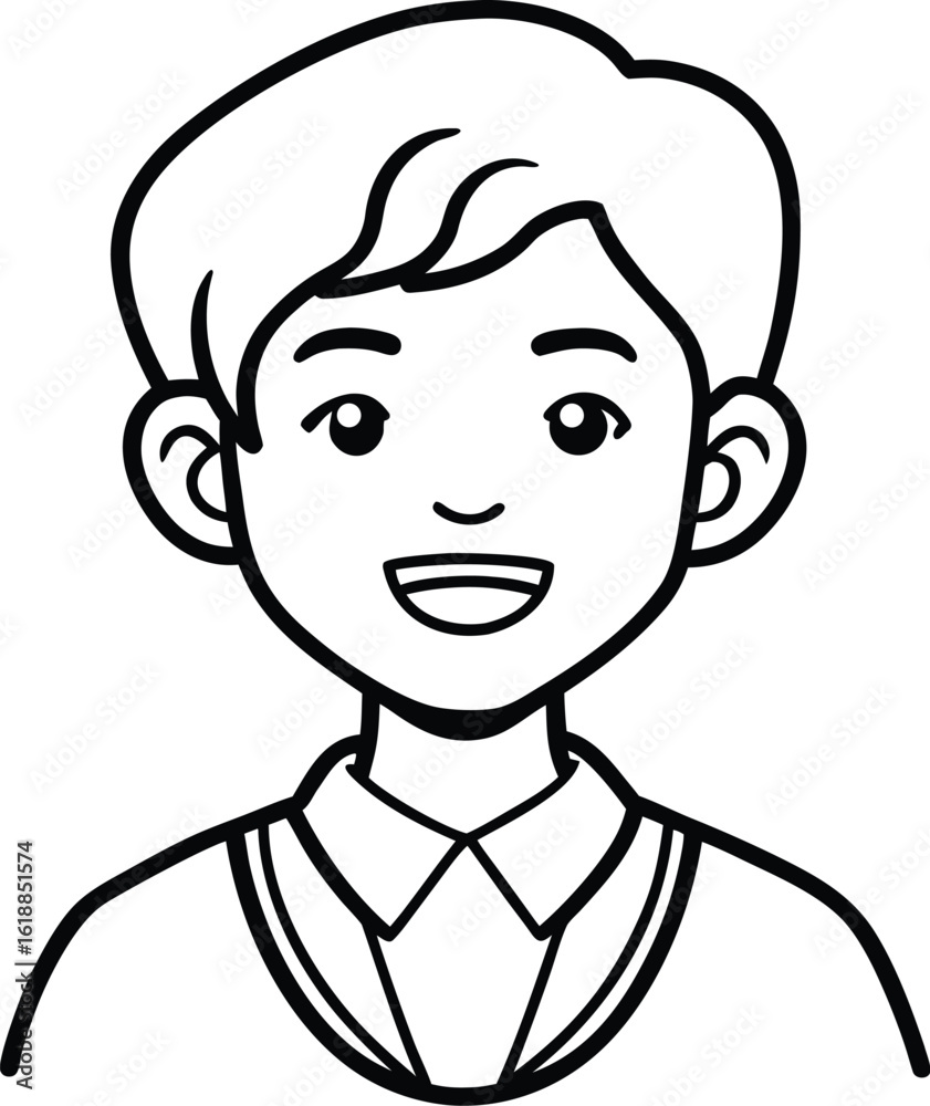 student avatar flat vector line art white background student avatar flat vector line art white background