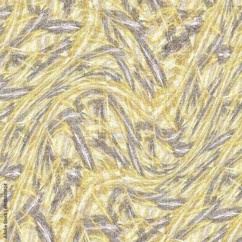 Obraz premium Abstract texture with swirling strands in yellow and silver colors 
