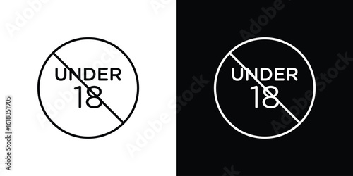 No under eighteen signs set,vector and illustration