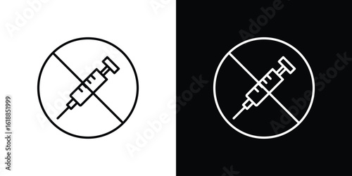 No syringe signs set,vector and illustration