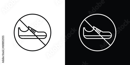 No shoes signs set,vector and illustration