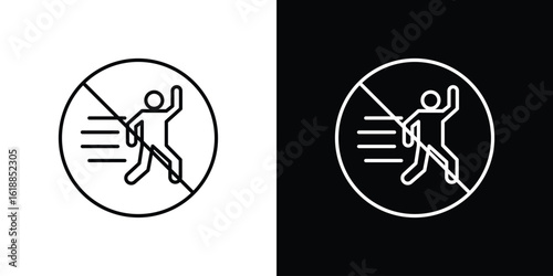 No running signs set,vector and illustration