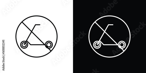 No scooters signs set,vector and illustration