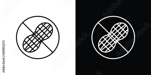 No peanut signs set,vector and illustration