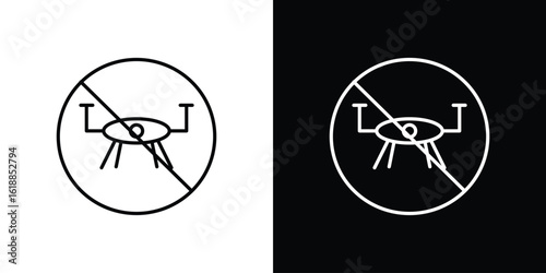 No fly drones signs set,vector and illustration