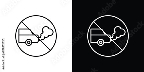 No exhaust gases signs set,vector and illustration