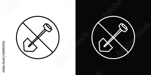 No digging signs set,vector and illustration