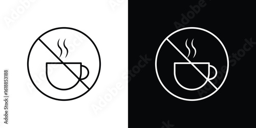 No coffee cup signs set,vector and illustration