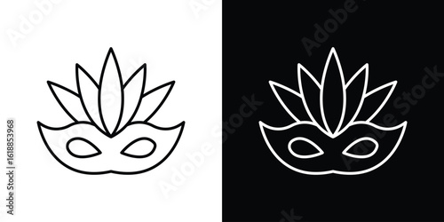 Mask for brazil carnival celebration icon set,vector and illustration