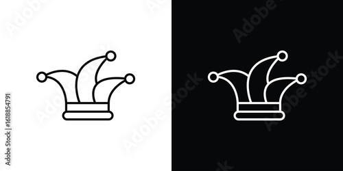 Jester hat icon set,vector and illustration