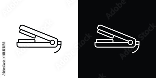 Hair straightener icon set,vector and illustration