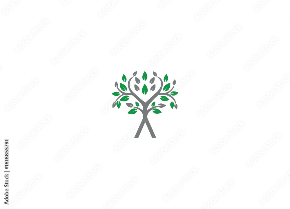 Obraz premium Lette A tree logo design vector icon template