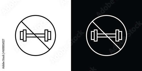 Forbidden barbell signs set,vector and illustration