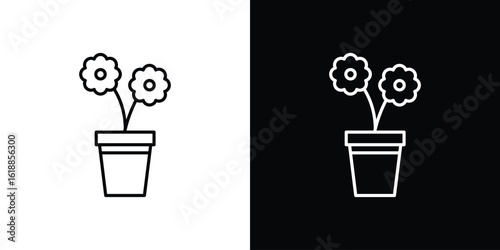 Flowerpot icon set,vector and illustration