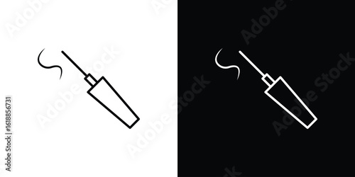 Eyeliner brush icon set,vector and illustration