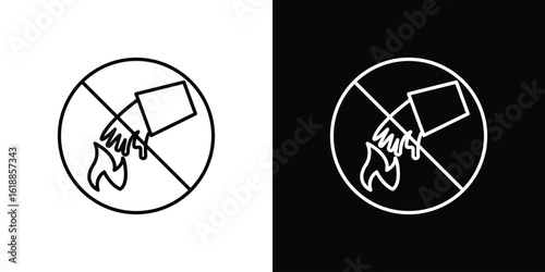 Do not extinguish with water signs set,vector and illustration