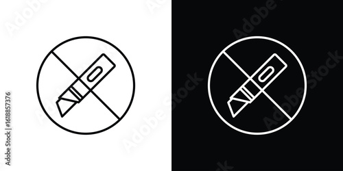 Do not cut signs set,vector and illustration
