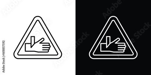Cutting hand straight blade signs set,vector and illustration