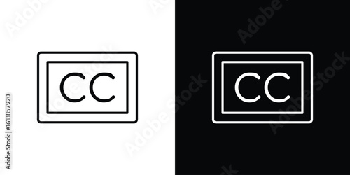 Closed caption icon set,vector and illustration