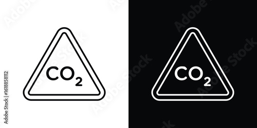 CO2 warning signs set,vector and illustration