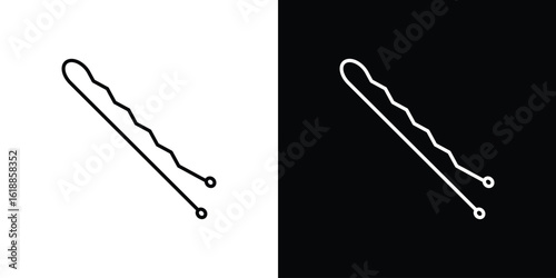 Bobby pin icon set,vector and illustration