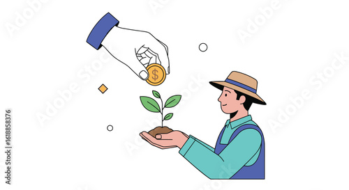 Illustrating financial support for agricultural growth and sustainable farming practices for a thriving economy