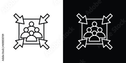 Assembly point icon set,vector and illustration