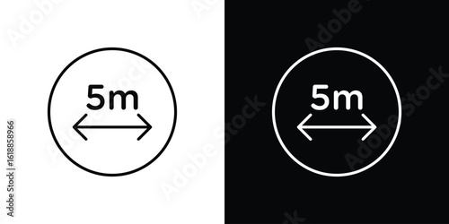 5 meter signs set,vector and illustration
