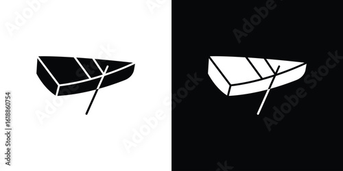 Wooden boat icon silhouette set. vector pictograms for ui