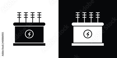 Transformer icon silhouette set. vector pictograms for ui