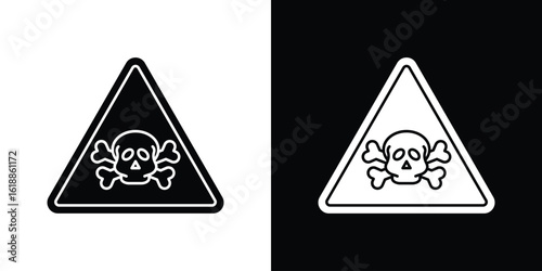Toxic signs silhouette set. vector pictograms for ui