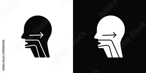 Swallowing reflex icon silhouette set. vector pictograms for ui