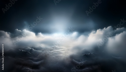 dense fog with a luminous backdrop featuring an abstract theme