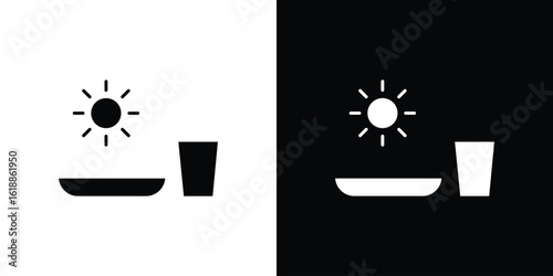Sahur time icon silhouette set. vector pictograms for ui