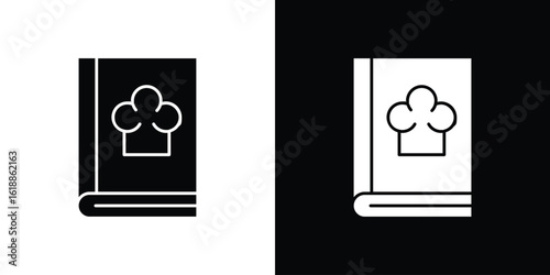Recipe book icon silhouette set. vector pictograms for ui
