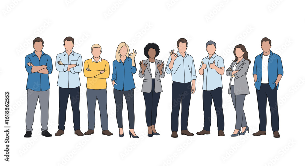 Obraz premium Diverse group of professionals standing together confidently displaying teamwork and collaboration