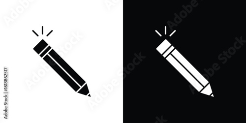 Pencil icon silhouette set. vector pictograms for ui