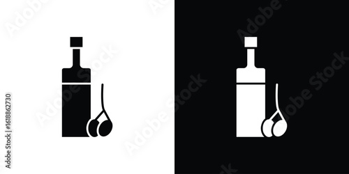 Olive oil icon silhouette set. vector pictograms for ui