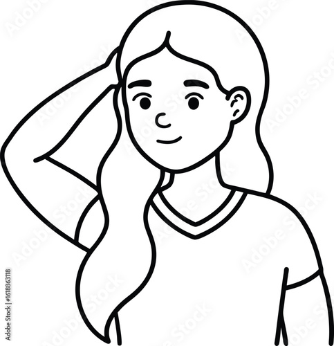 student avatar flat vector line art white background looking right