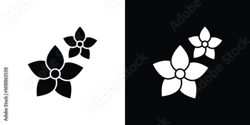 Jasmine icon silhouette set. vector pictograms for ui
