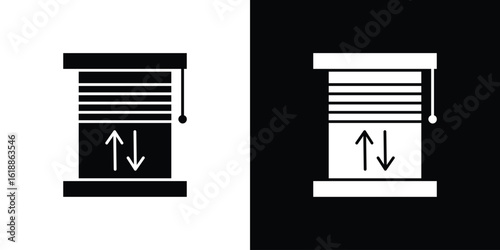 Jalousie icon silhouette set. vector pictograms for ui